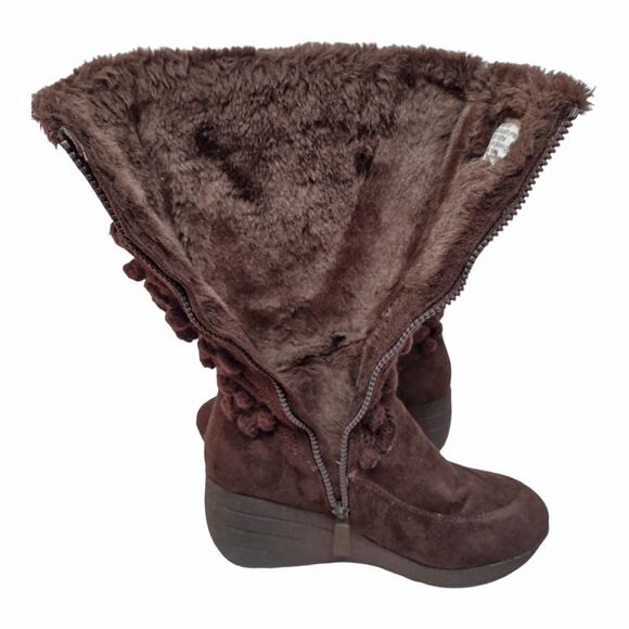 JOAN BOYCE Brown Sweater Knit Wedge Boots Size 8 w/ Gems Fall Winter Outdoors - Picture 10 of 14